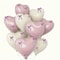 22Piece Pink And White Heart Balloon Set With Bowties 0
