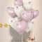 22Piece Pink And White Heart Balloon Set With Bowties 2