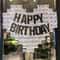 Happy Birthday Decorations Oversized Silver Mosaic Heart Glitter Banner 1