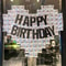 Happy Birthday Decorations Oversized Silver Mosaic Heart Glitter Banner 1