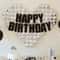 Happy Birthday Decorations Oversized Silver Mosaic Heart Glitter Banner 6