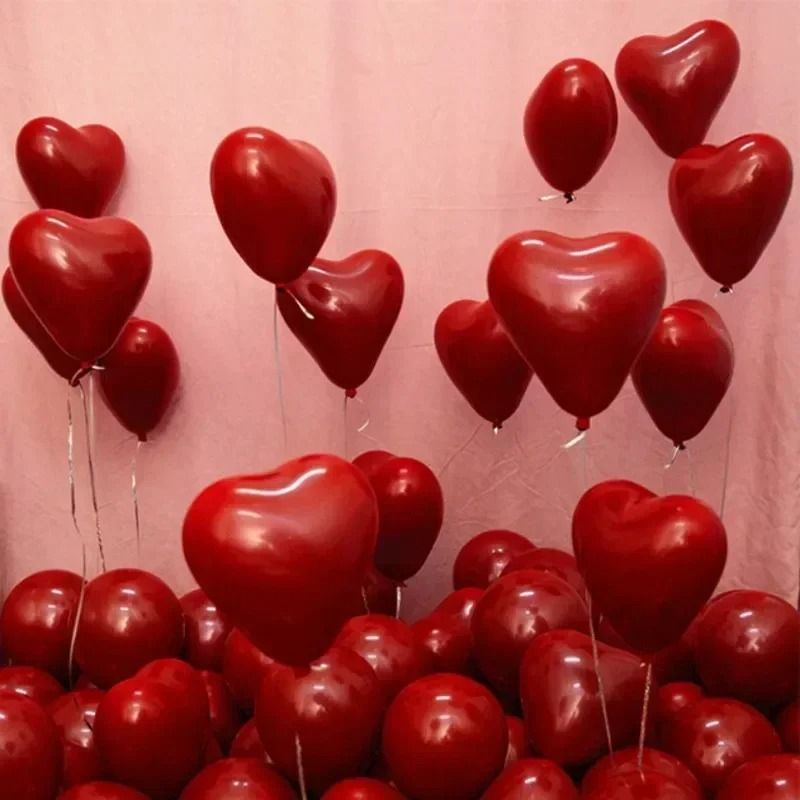 10Piece 10Inch Red Heart Balloons 2