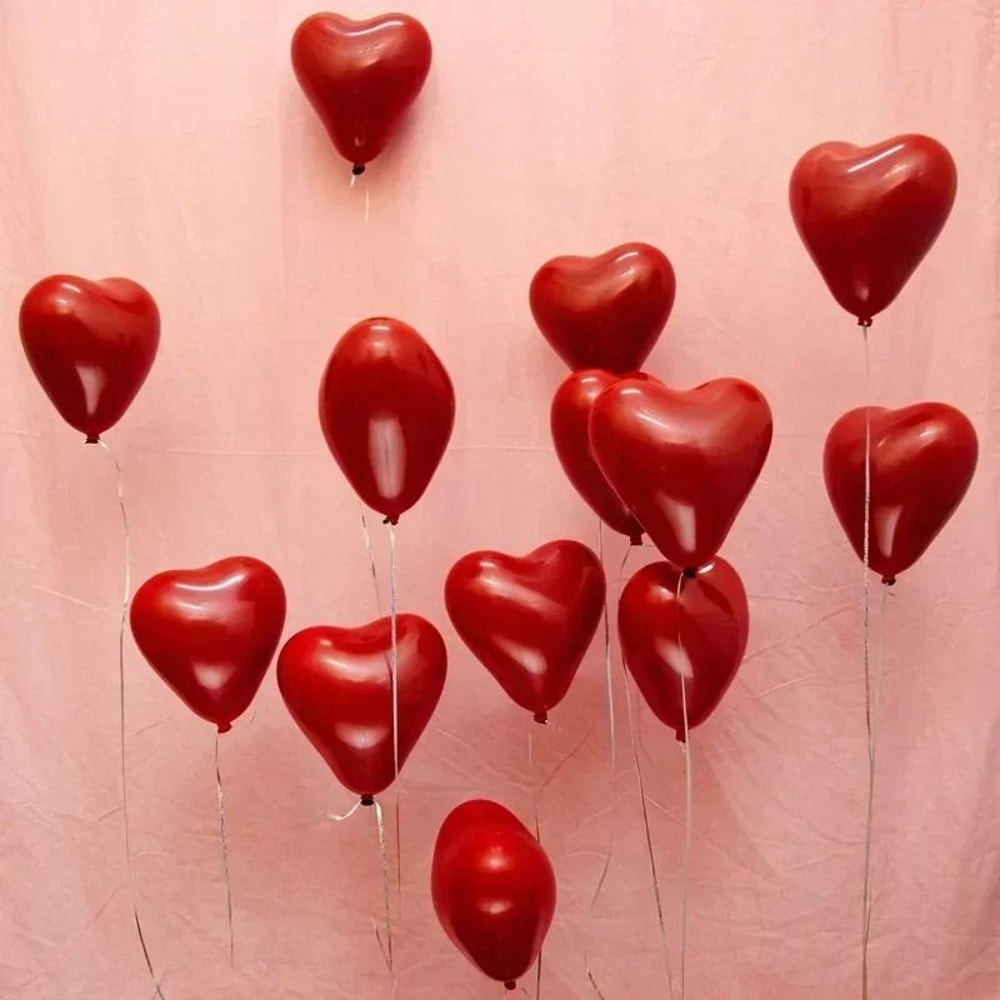 10Piece 10Inch Red Heart Balloons 3
