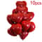 10Piece 10Inch Red Heart Balloons 6