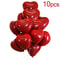 10Piece 10Inch Red Heart Balloons 6