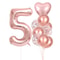 10Piece Rose Golden Foil Balloon Set 12