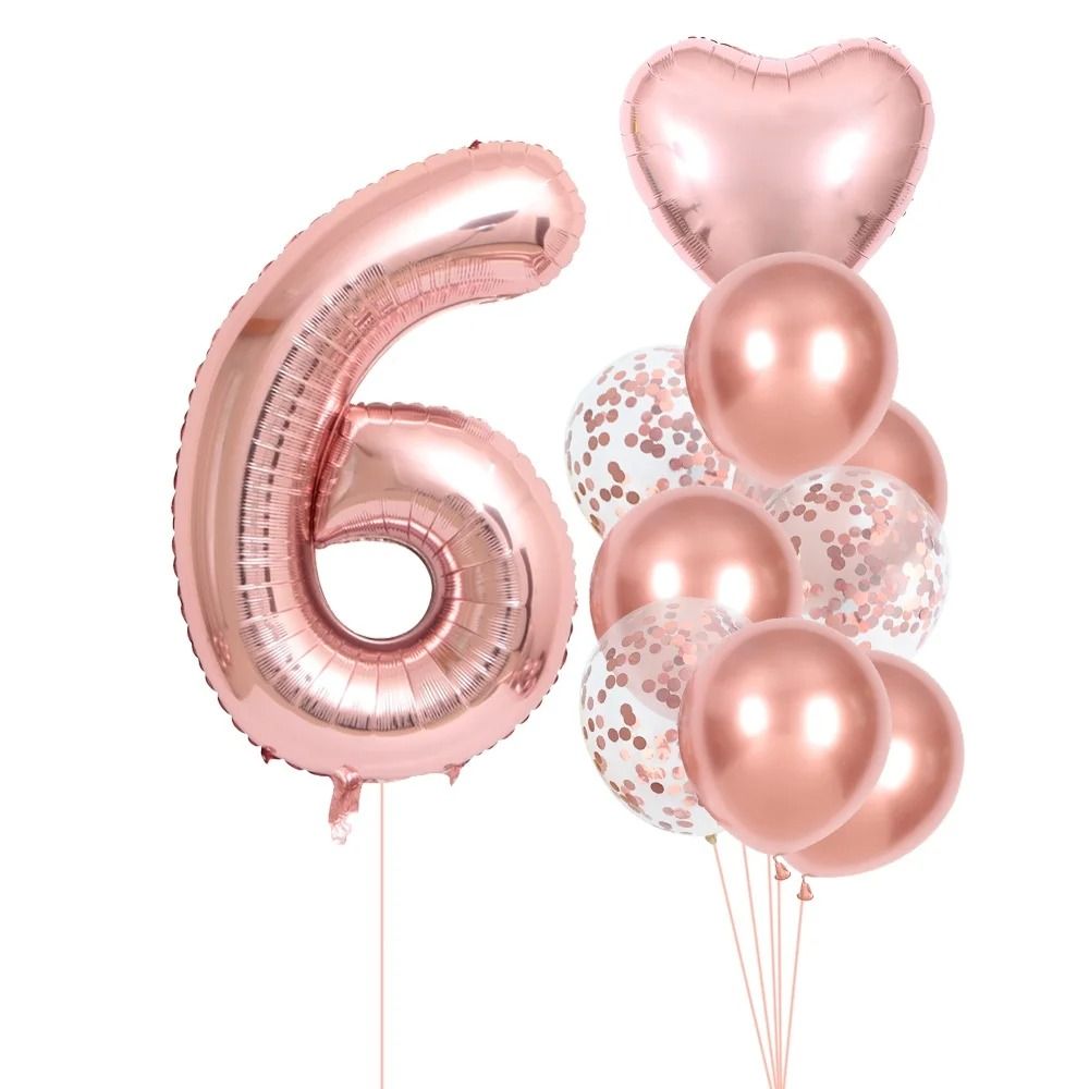 10Piece Rose Golden Foil Balloon Set 13