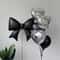 Bow Love Set Black Bows Silver Hearts Decor 0