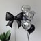 Bow Love Set Black Bows Silver Hearts Decor 0