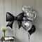 Bow Love Set Black Bows Silver Hearts Decor 2