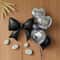 Bow Love Set Black Bows Silver Hearts Decor 3