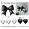 Bow Love Set Black Bows Silver Hearts Decor 6