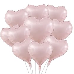 10-piece 18-inch heart foil balloons | pink & sage green set