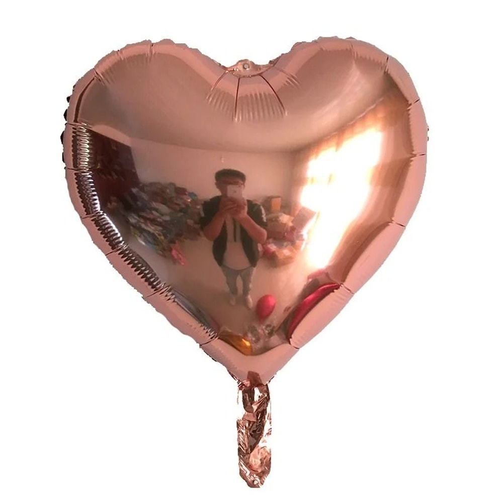 10Piece 18Inch Heart Foil Balloons Pink Sage Green Set 12