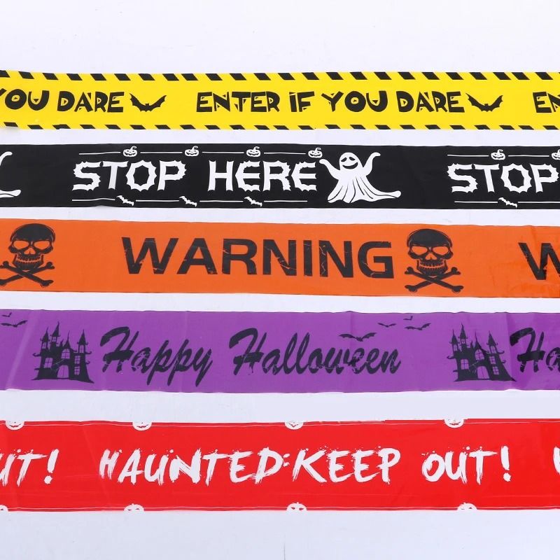 Halloween Caution Tape Window Prop Set 1