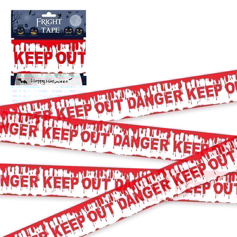 Halloween Caution Tape Window Prop Set 9
