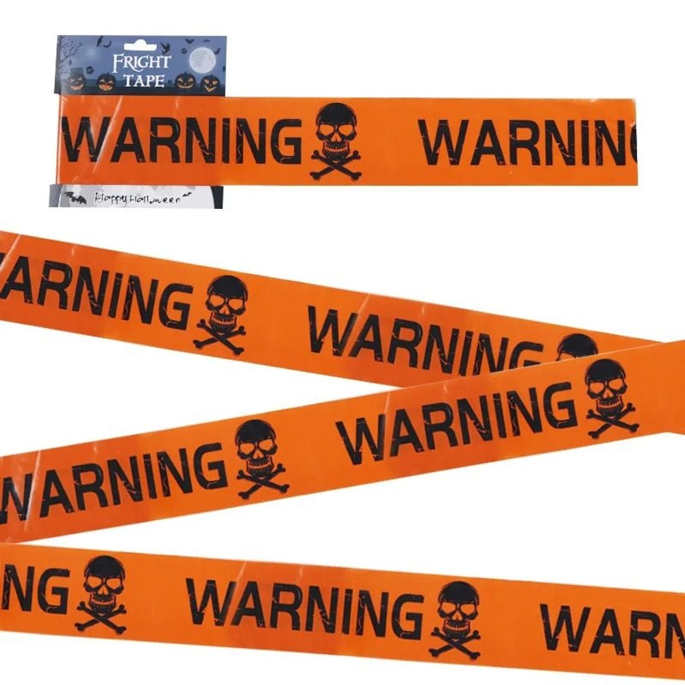 Halloween Caution Tape Window Prop Set 4