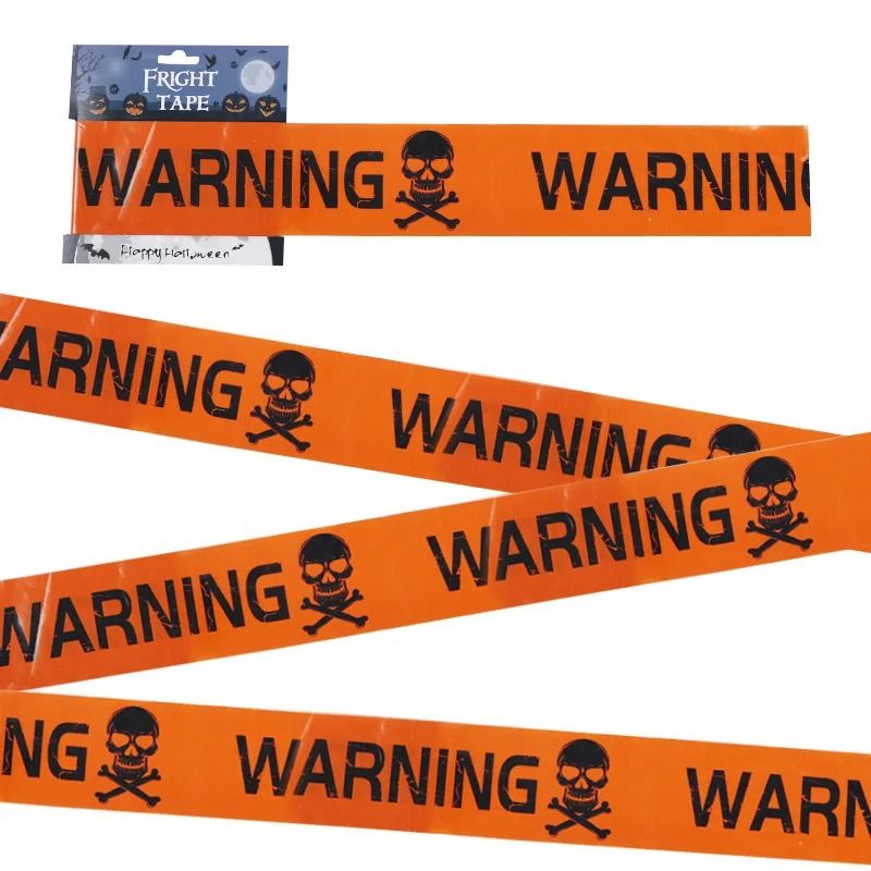 Halloween Caution Tape Window Prop Set 4