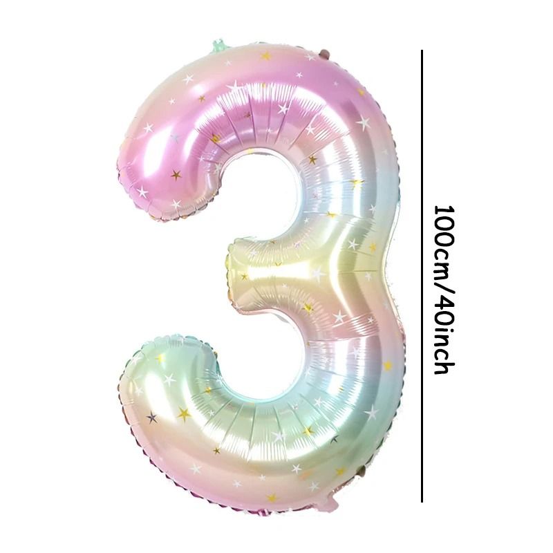 40Inch Pastel Rainbow Starry Sky Digital Balloon 9