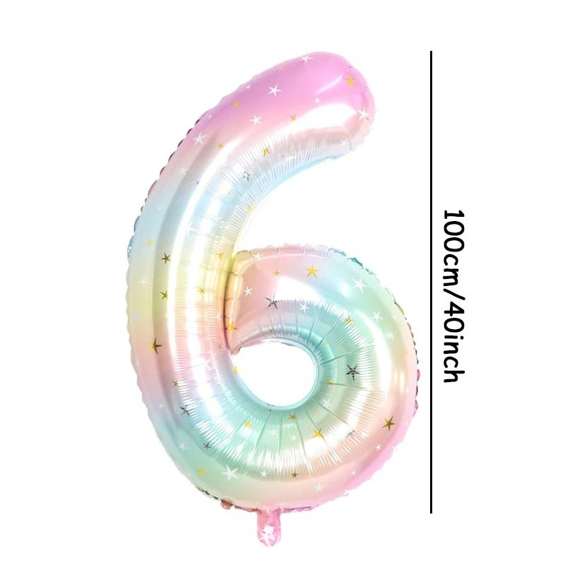 40Inch Pastel Rainbow Starry Sky Digital Balloon 12