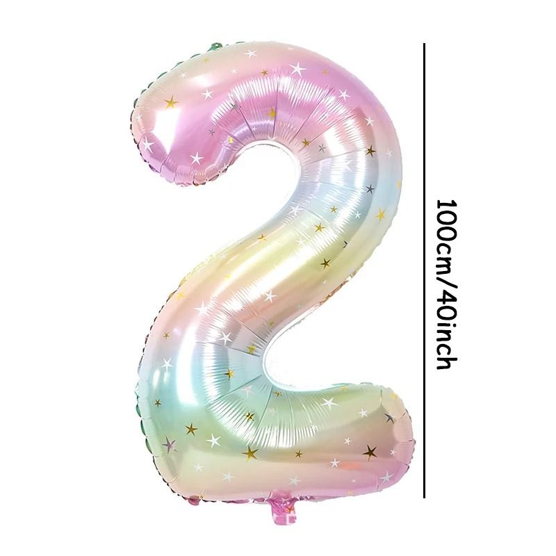 40Inch Pastel Rainbow Starry Sky Digital Balloon 8