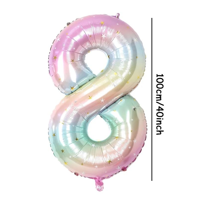 40Inch Pastel Rainbow Starry Sky Digital Balloon 14