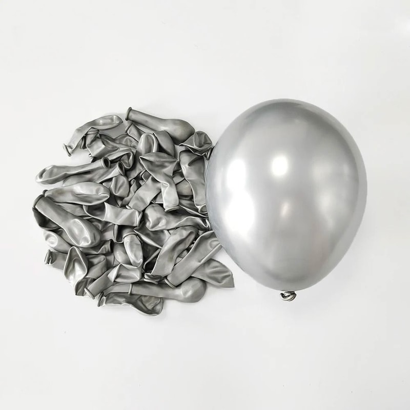 10Piece 10Inch Metallic Chrome Latex Balloons 10