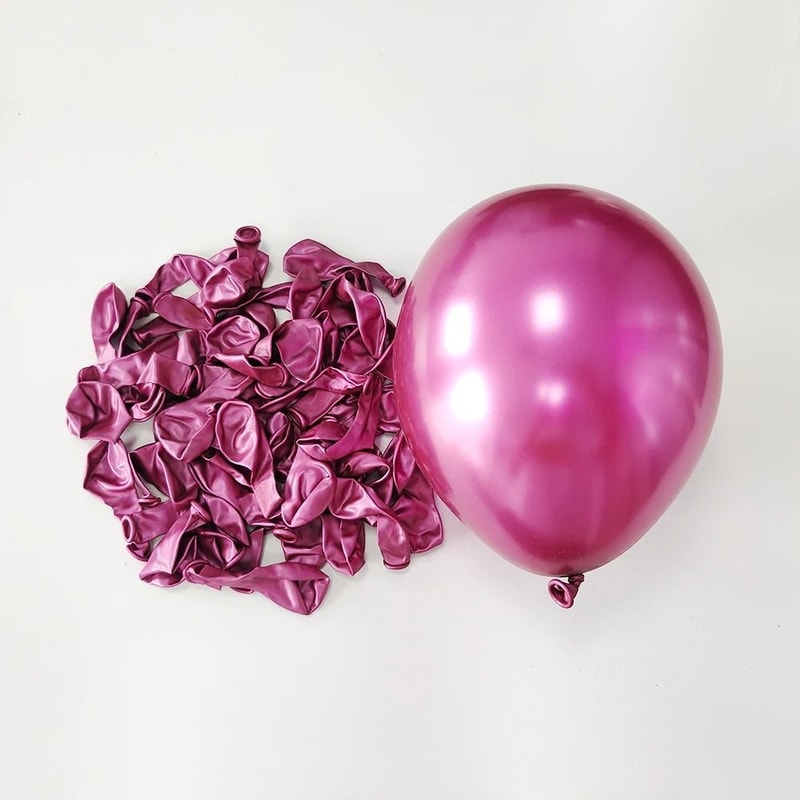 10Piece 10Inch Metallic Chrome Latex Balloons 15