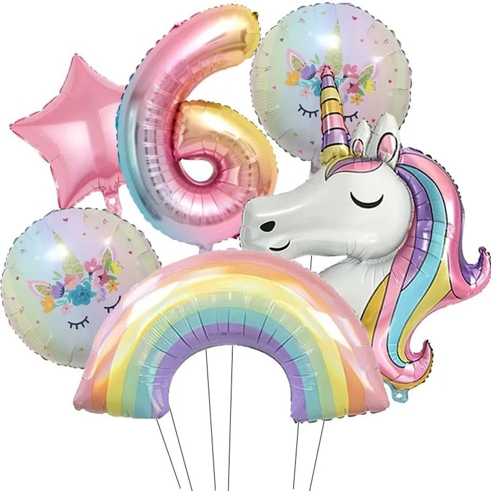 32Inch Rainbow Unicorn Gradient Number Balloon 11