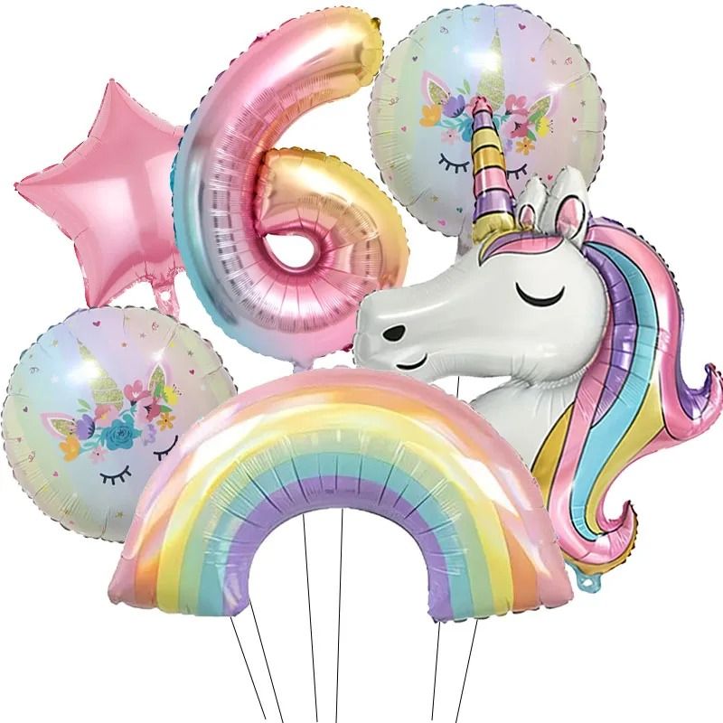 32Inch Rainbow Unicorn Gradient Number Balloon 11