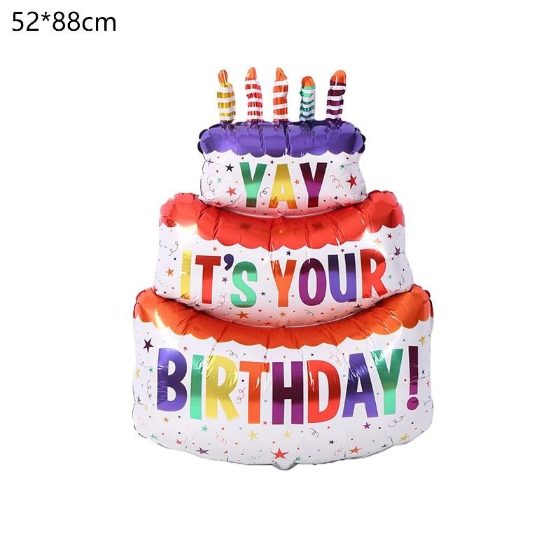Standing Birthday Cake Foil Balloon With Base 11