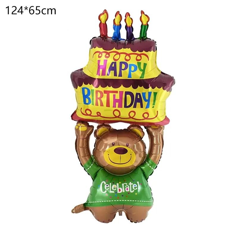 Standing Birthday Cake Foil Balloon With Base 13