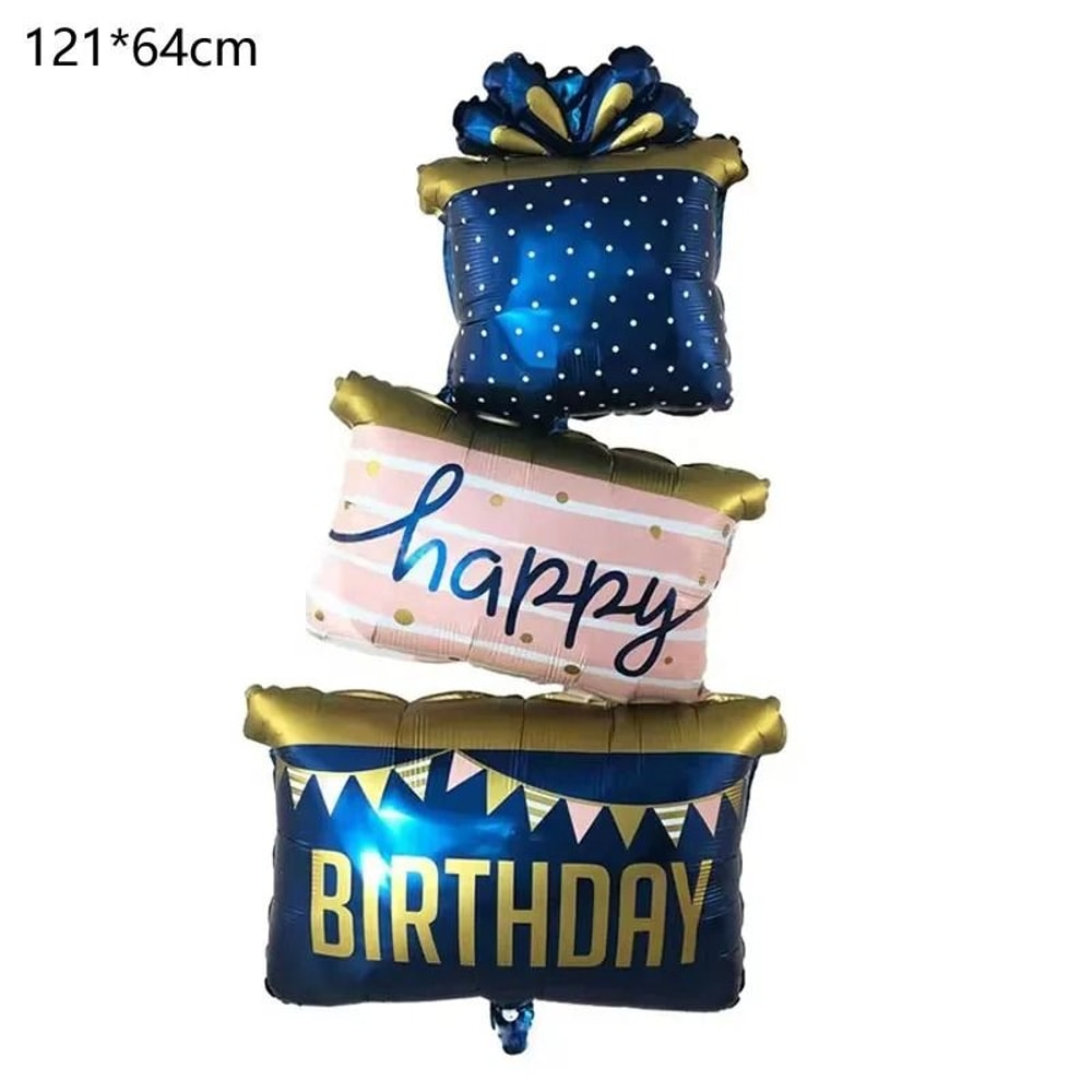 Standing Birthday Cake Foil Balloon With Base 14