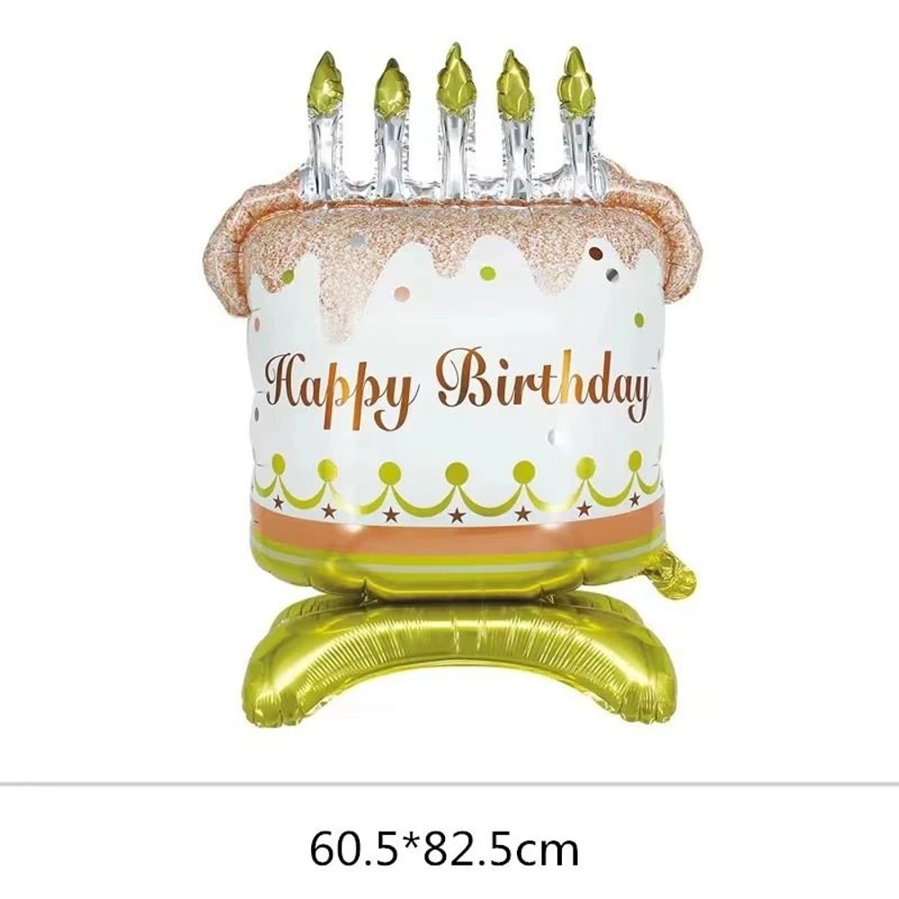 Standing Birthday Cake Foil Balloon With Base 5