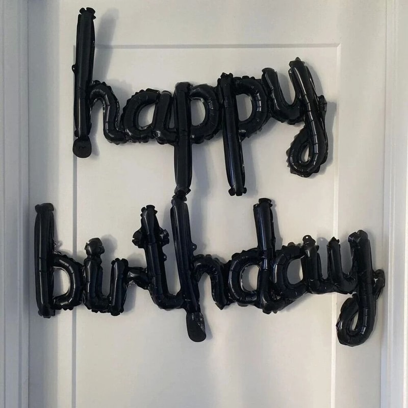 2Piece Pink Purple Happy Birthday Foil Balloon Set 1