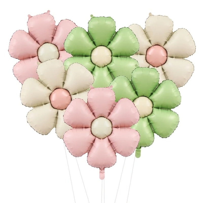 6Piece Matte Candy Daisy Foil Balloon Set 8