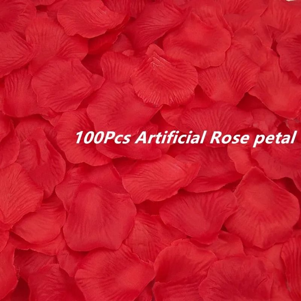 HeartShaped LED Flameless Candles Rose Petal Set 11