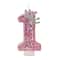 Princess Crown Pink Numeral Cake Candle 9
