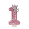 Princess Crown Pink Numeral Cake Candle 9