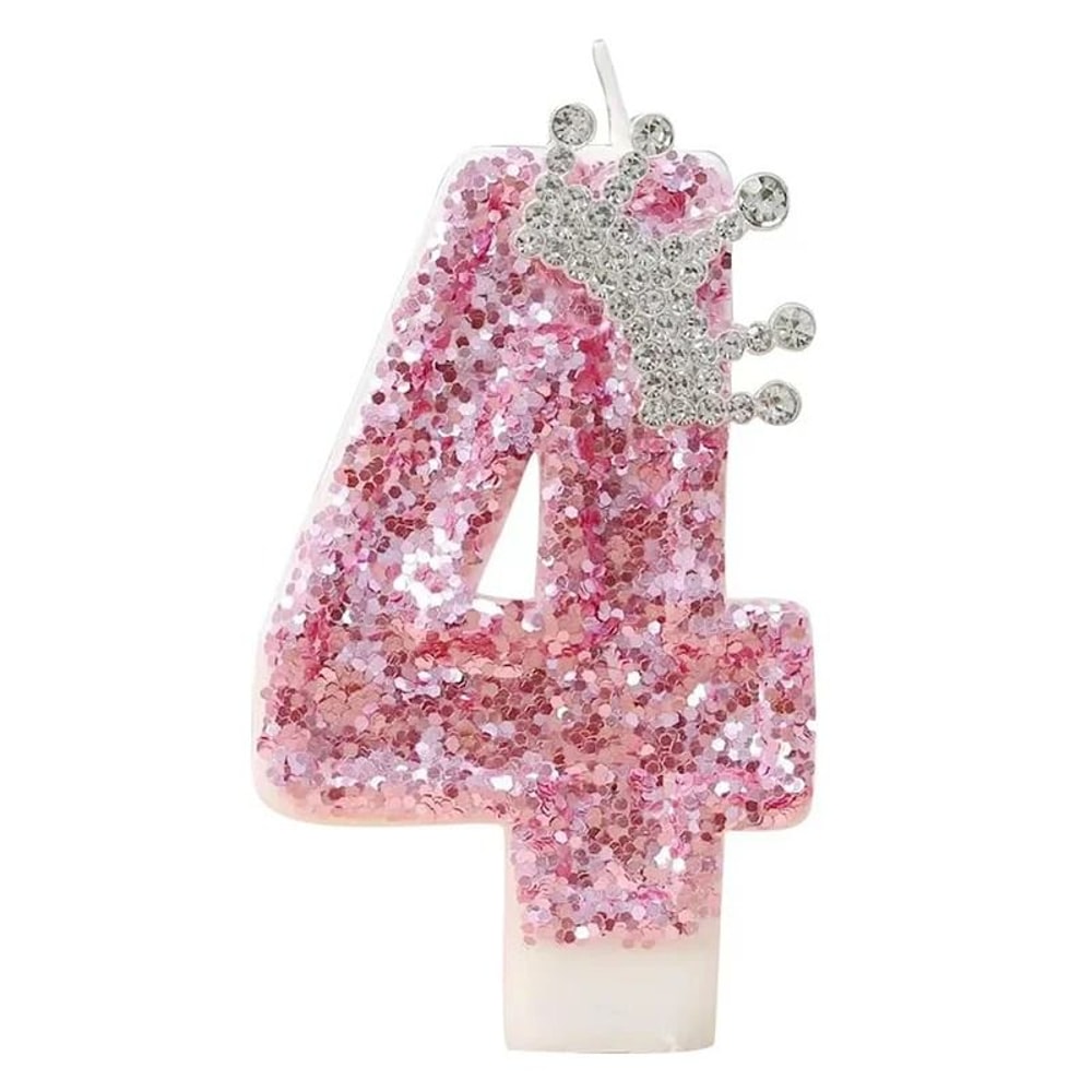 Princess Crown Pink Numeral Cake Candle 11