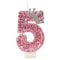 Princess Crown Pink Numeral Cake Candle 12