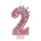 Princess Crown Pink Numeral Cake Candle 7