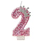 Princess Crown Pink Numeral Cake Candle 7