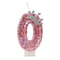 Princess Crown Pink Numeral Cake Candle 8