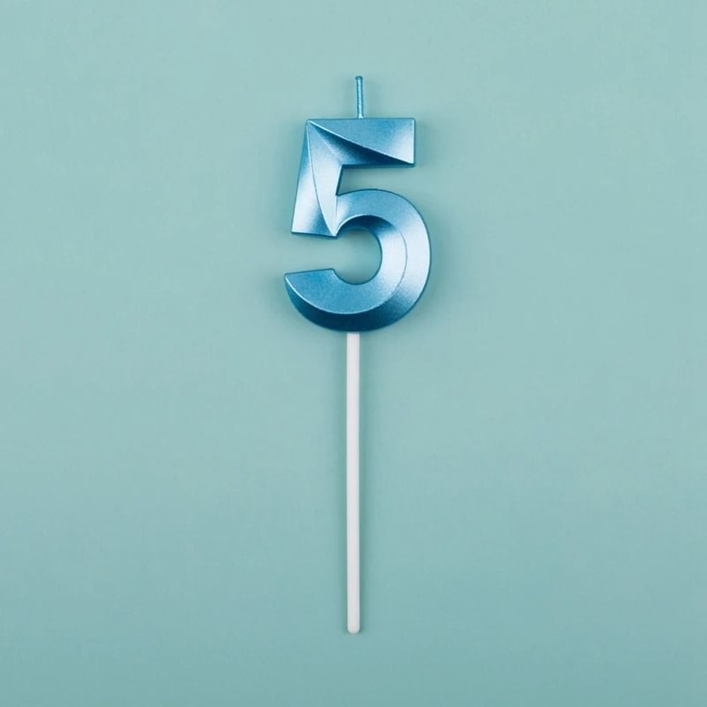 3D Metallic Digital Birthday Candle 10