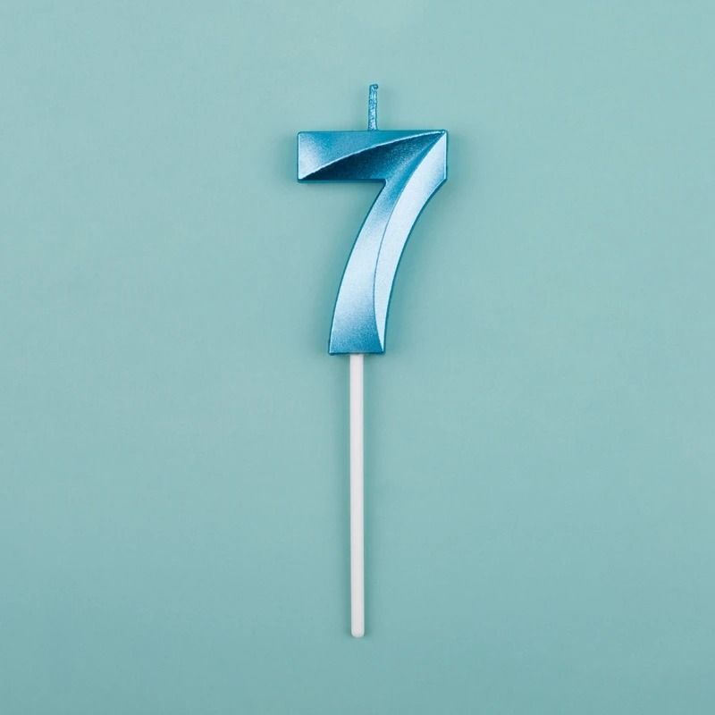 3D Metallic Digital Birthday Candle 12