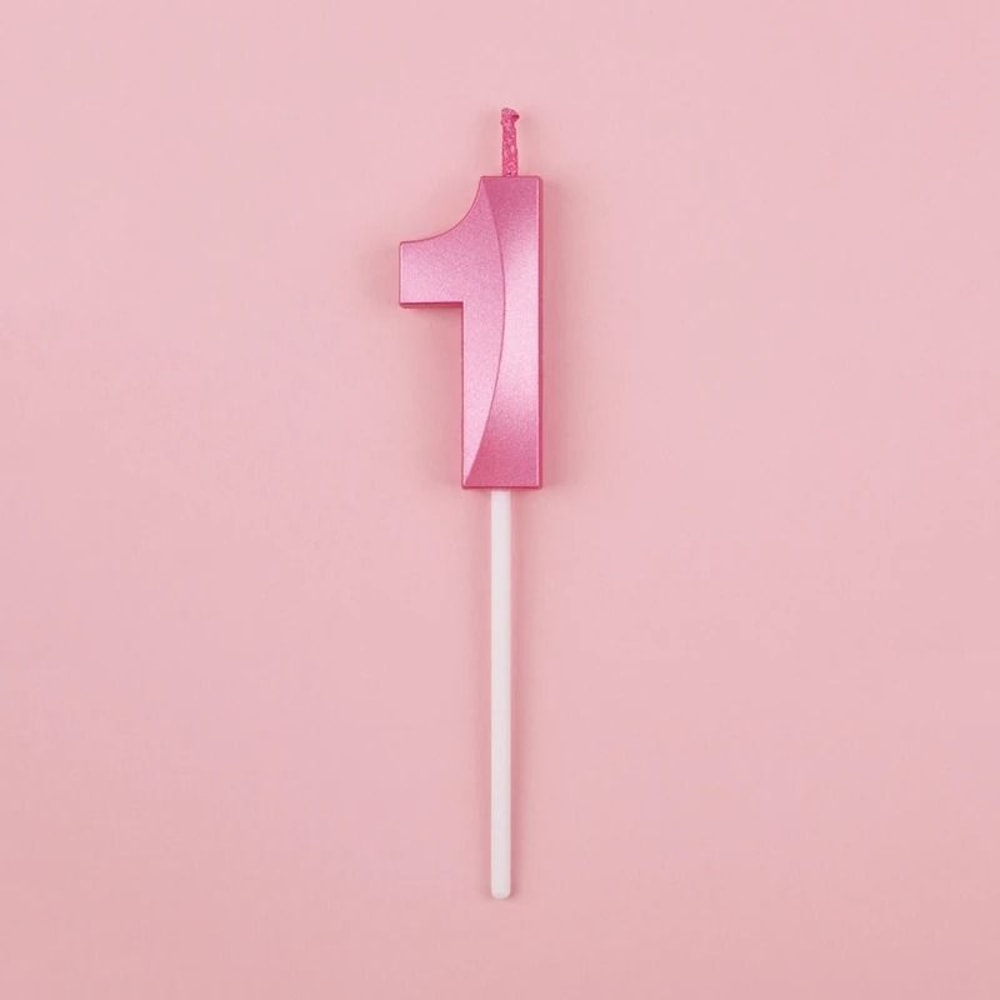 3D Metallic Digital Birthday Candle 16