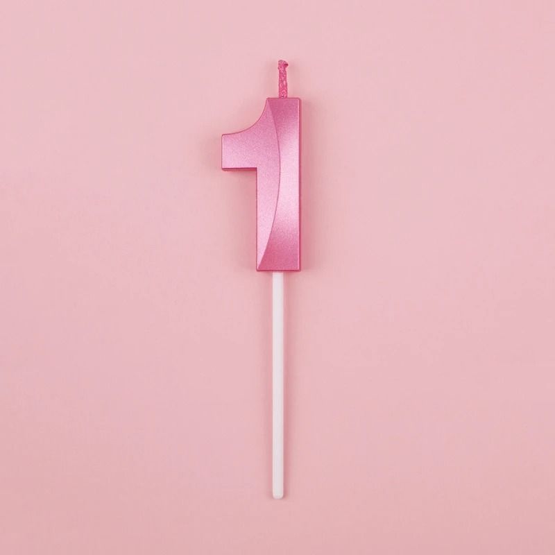 3D Metallic Digital Birthday Candle 16