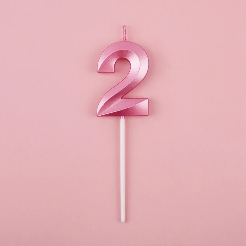 3D Metallic Digital Birthday Candle 17