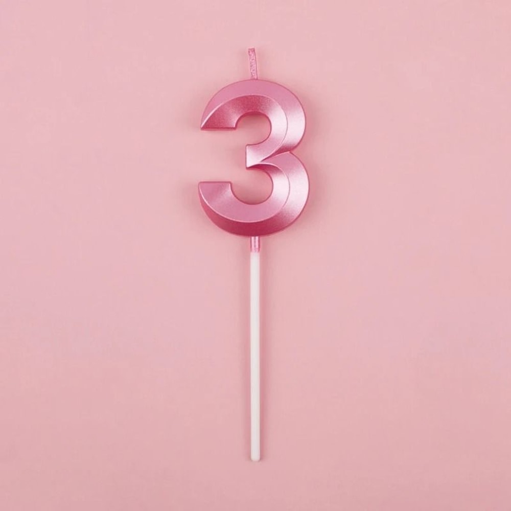 3D Metallic Digital Birthday Candle 18